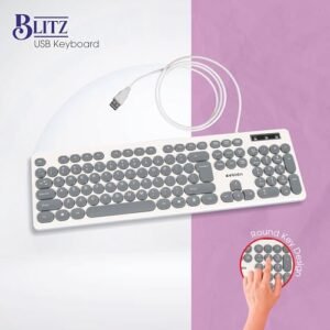 Buy Zebion Blitz USB Keyboard with Retro Style Rounded Key Design, Tested with Over 5 Million Keystrokes,  Comfortable Use, Retractable Stand, Slim Design, Chiclet Keys, Grey Colour Online at Low Prices in India |Colour : Grey